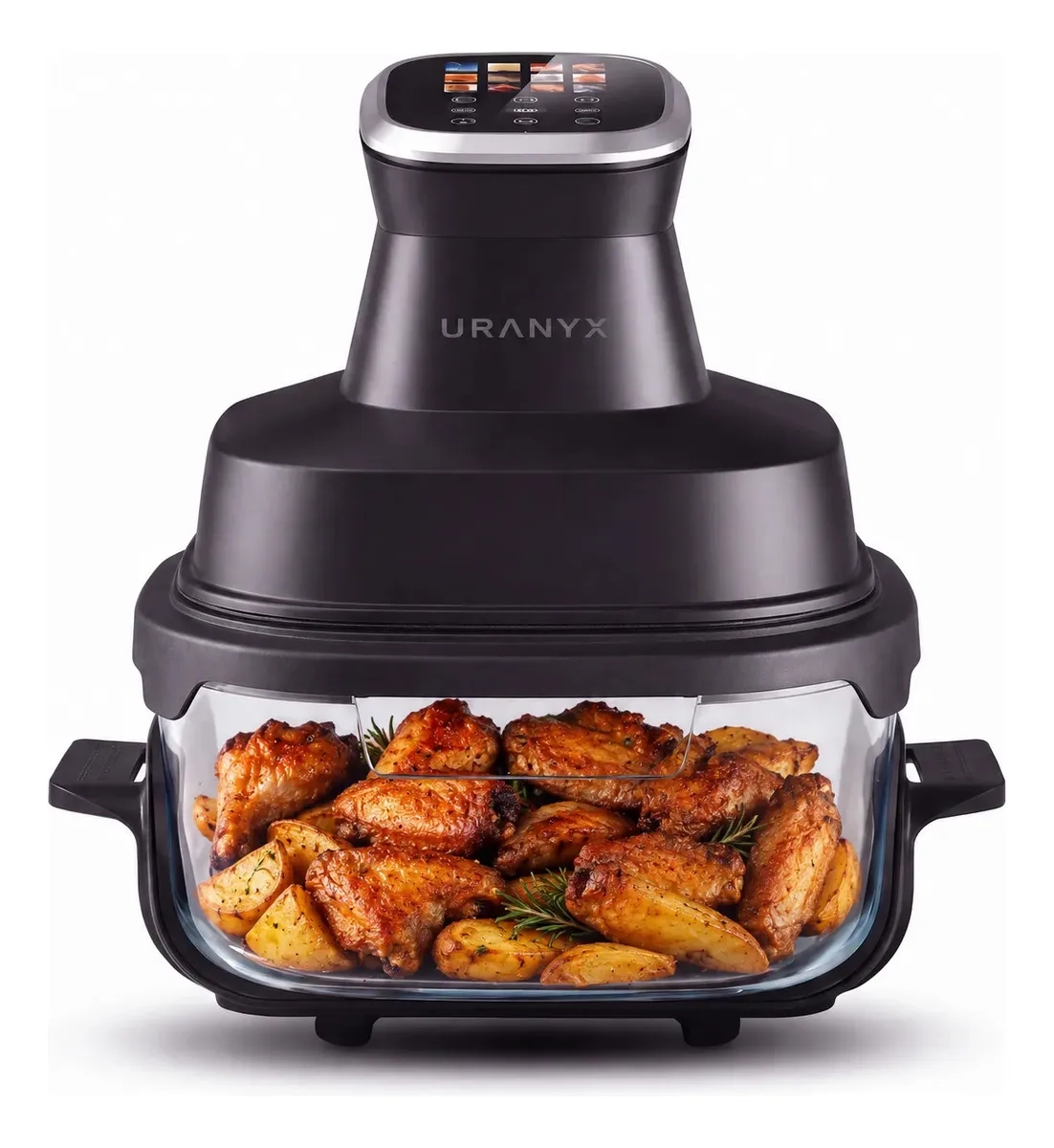 Fritadeira Air Fryer 1500W Uranyx Sem Óleo Tela Touch 4L Recipiente de Vidro Bivolt - Imagem 3
