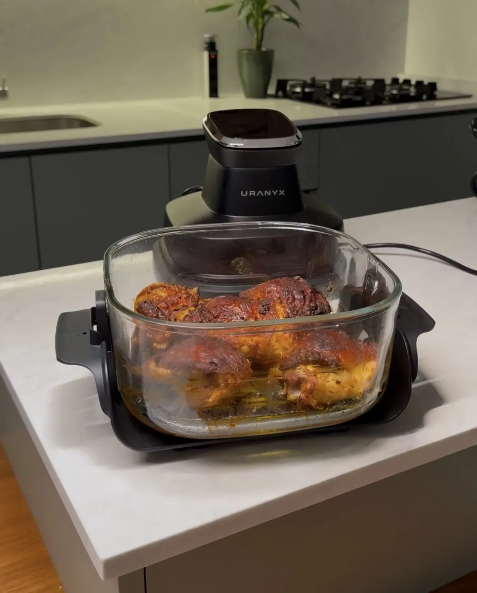 Fritadeira Air Fryer 1500W Uranyx Sem Óleo Tela Touch 4L Recipiente de Vidro Bivolt - Imagem 5