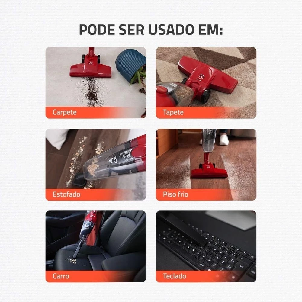 Aspirador de Pó Vertical Mondial Turbo Cycle 1100W 2 em 1 Bivolt - Imagem 5