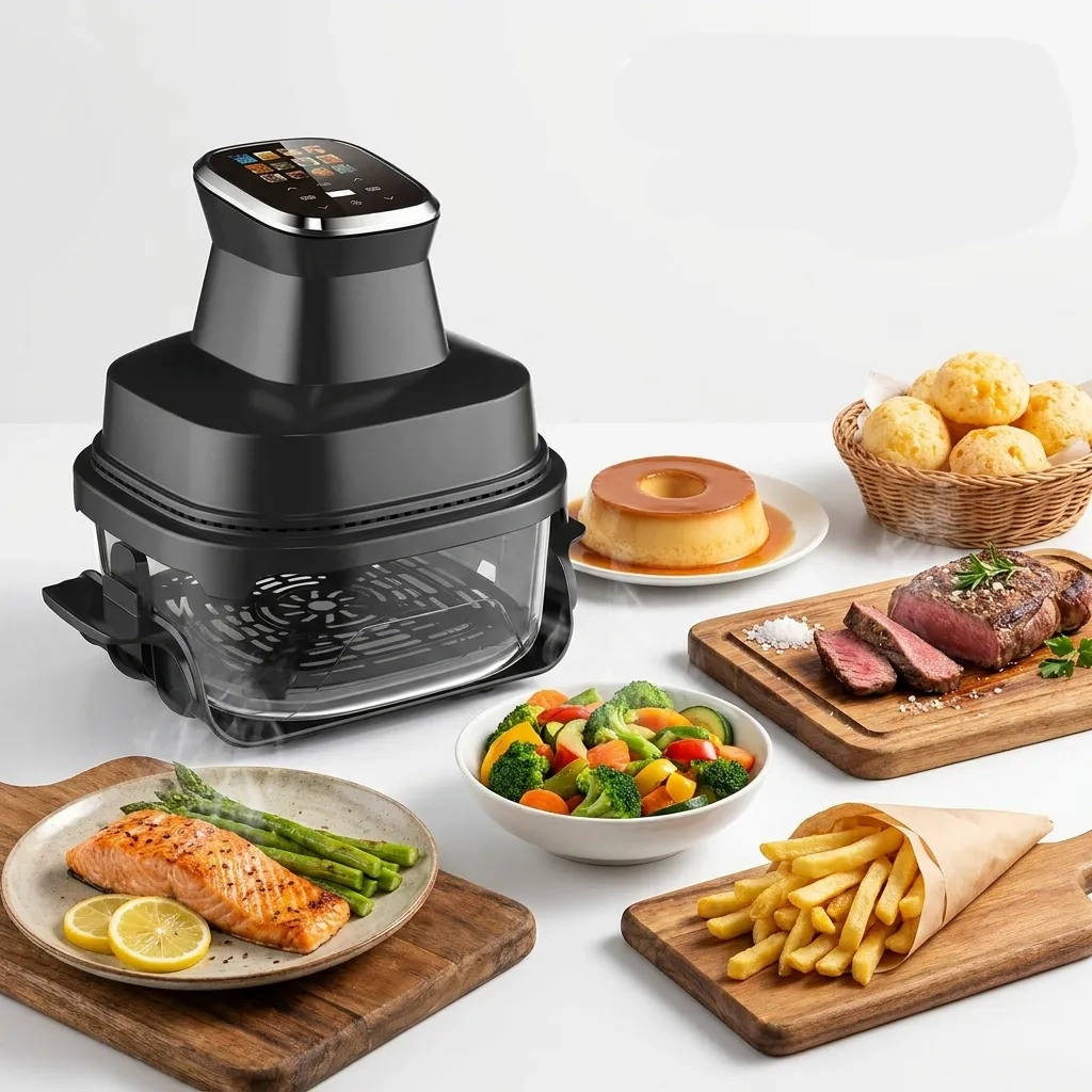 Fritadeira Air Fryer 1500W Uranyx Sem Óleo Tela Touch 4L Recipiente de Vidro Bivolt - Imagem 7